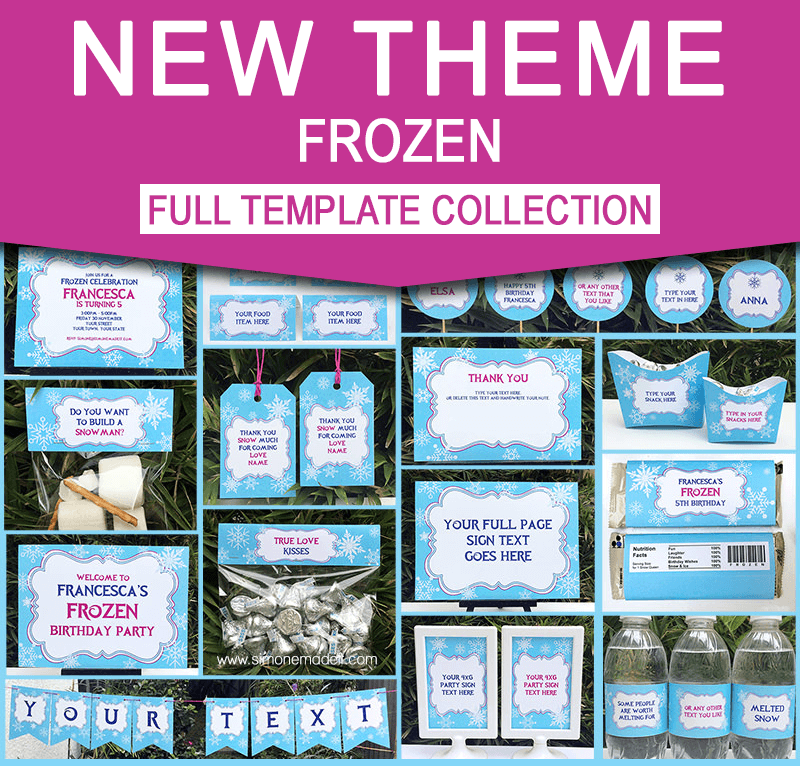 Frozen Birthday Party Printable Templates Frozen Party Theme