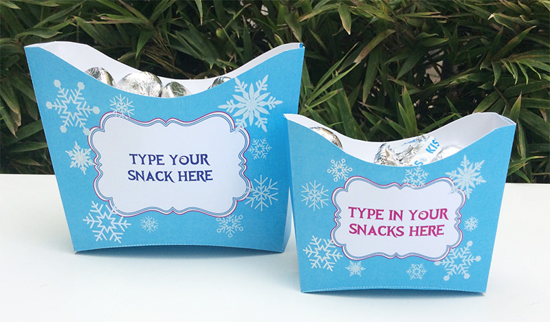 Frozen Birthday Party Snack Boxes | Printable Template