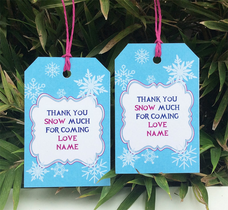 Frozen Birthday Party Favor Tags | Thank You Tags | Printable Template