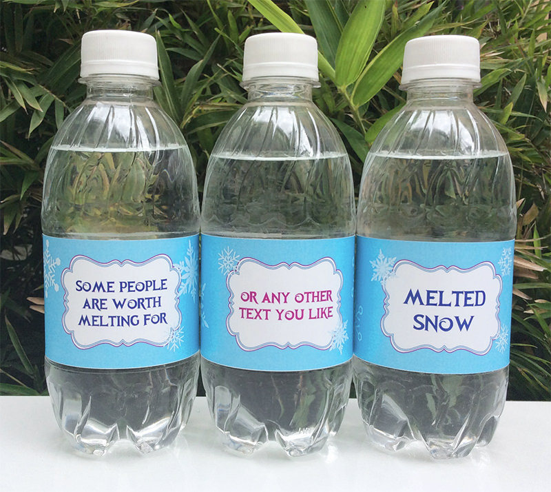 Frozen Birthday Party Water Bottle Labels | Printable Template