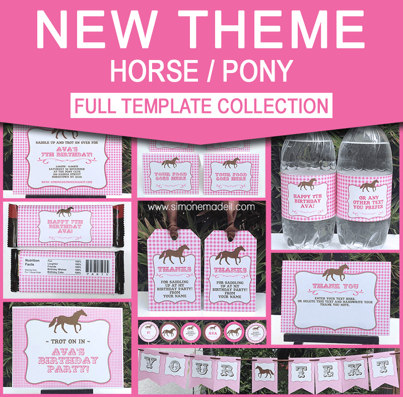 Horse Birthday Party Printable Templates