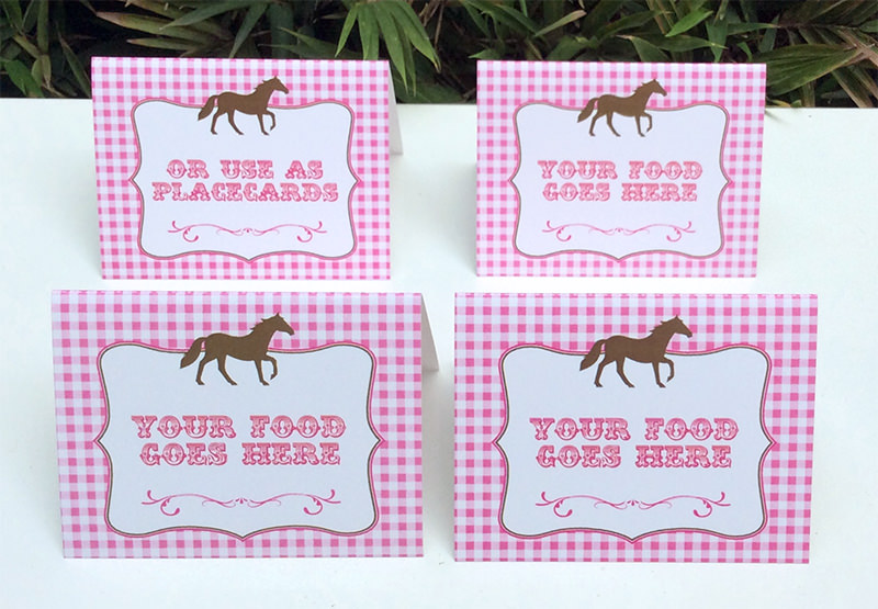 Horse Birthday Party Food Labels | Pony Birthday Party | Printable Template