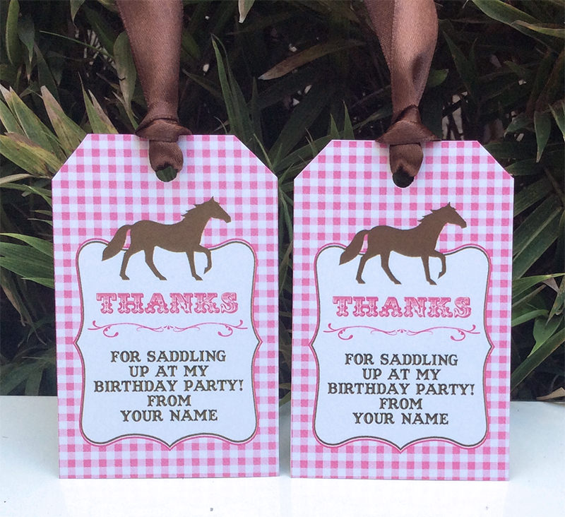 Horse Birthday Party Thank You Tags | Favor Tags | Pony Party | Printable Template