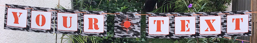 camo nerf birthday party banner | printable template