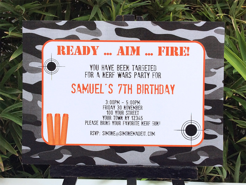 nerf party invitation | nerf birthday party | invitation template