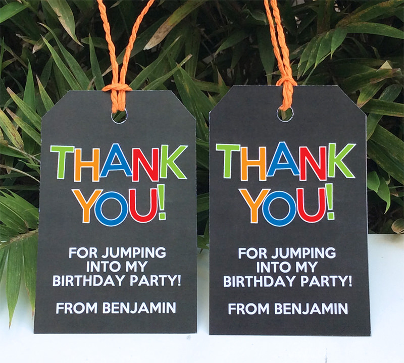 Trampoline Party Favor Tags | Thank You Tags | INSTANT DOWNLOAD via SIMONEmadeit.com