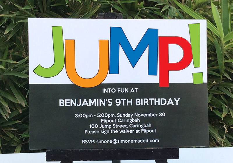 Trampoline Party Invitations | INSTANT DOWNLOAD via SIMONEmadeit.com