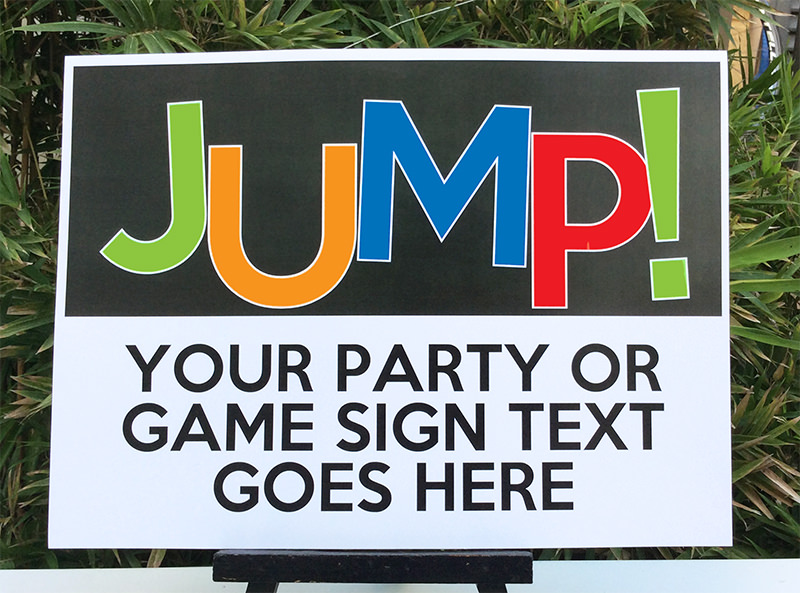 Trampoline Party Printable Sign | INSTANT DOWNLOAD via SIMONEmadeit.com