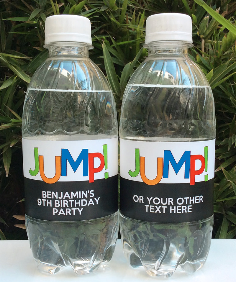 Trampoline Party Water Bottle Labels