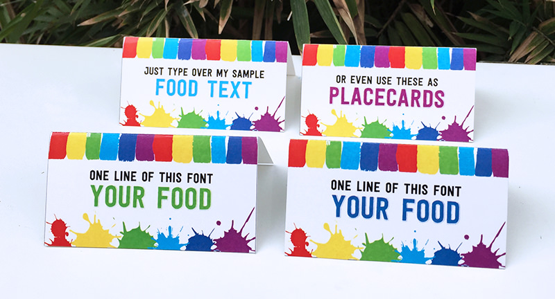 Art Birthday Party Theme Food Labels | Paint Party | DIY Editable Template