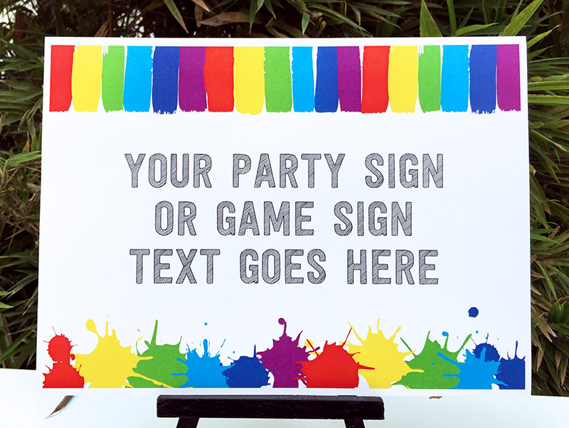 Art Birthday Party Theme Sign | Paint Party | DIY Editable Template