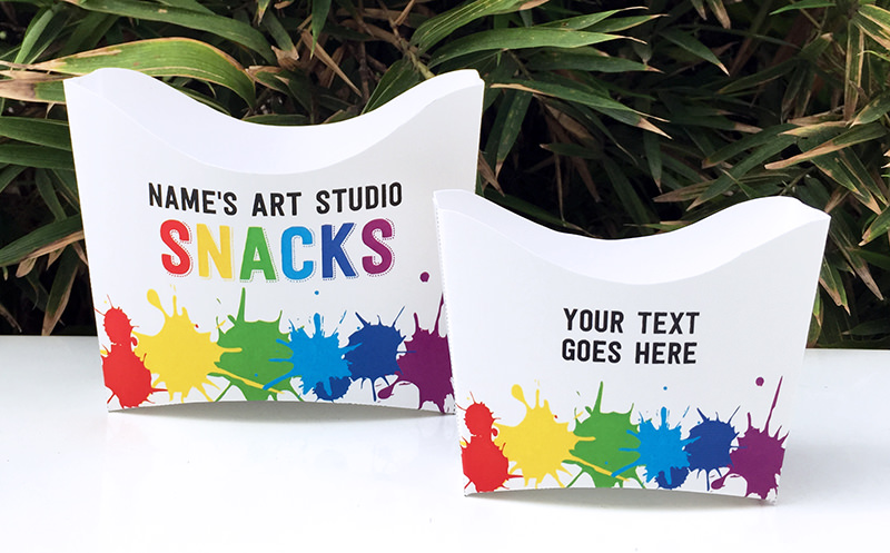 Art Birthday Party Theme Snack Boxes | Paint Party | DIY Editable Template