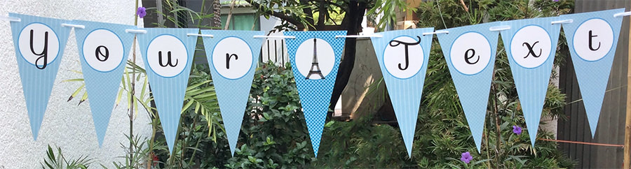 Blue Paris baby shower banner | Editable DIY Printable Template