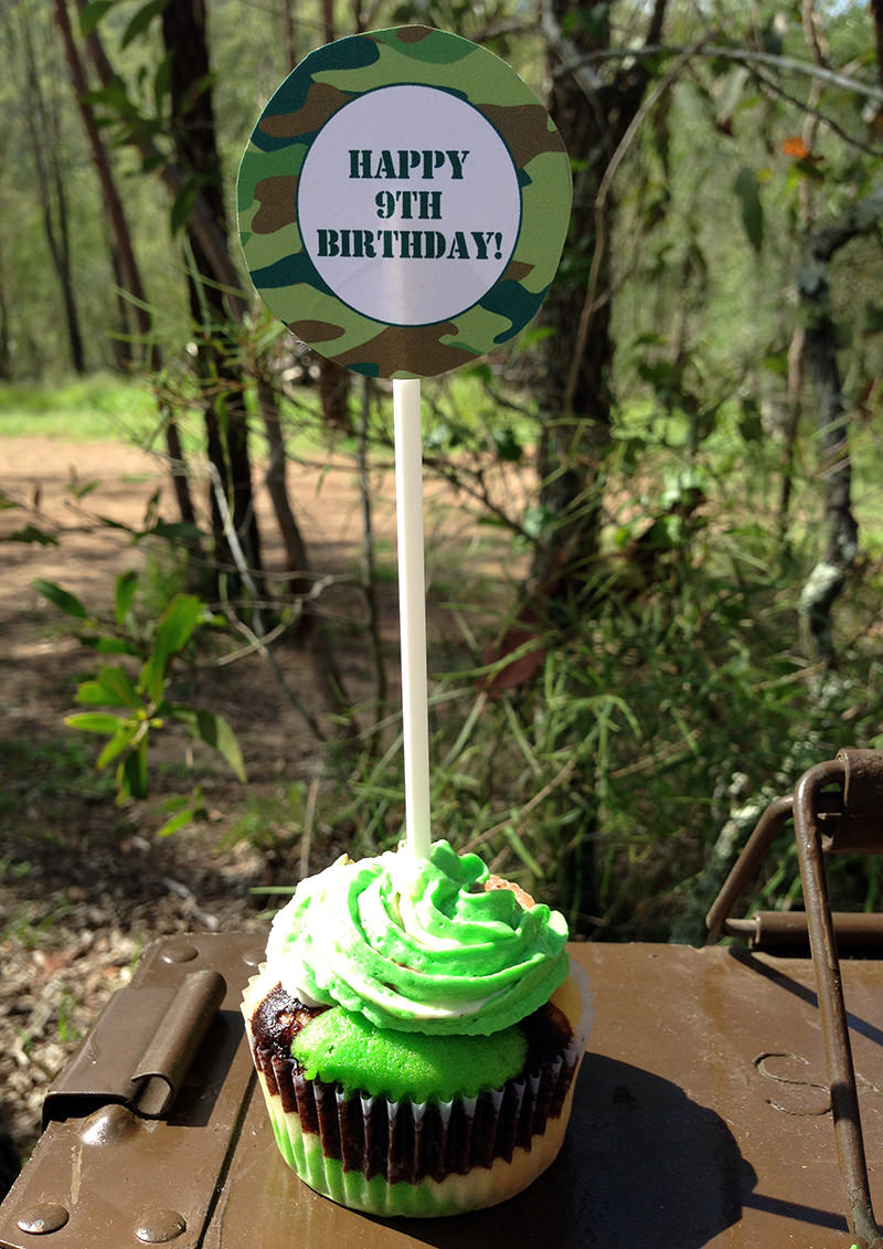 Camo Army Birthday Party Cupcake