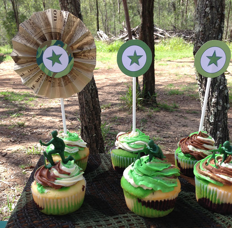Camo Army Birthday Party Cupcakes 1
