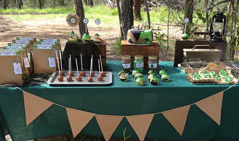 Camo Army Birthday Party Food Table