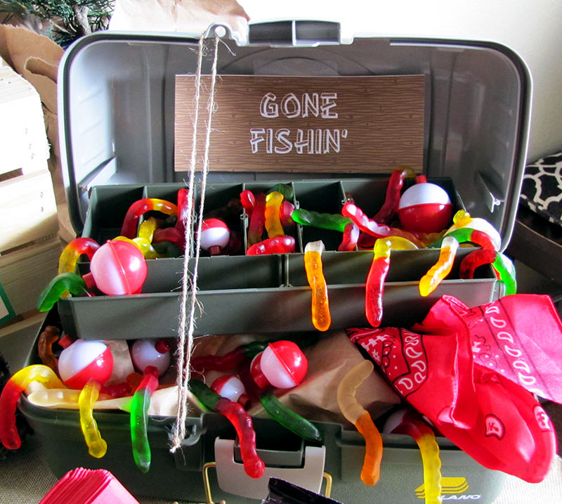 Camping Birthday Party Decorations | Gone Fishing tackle box | Campout Party Theme