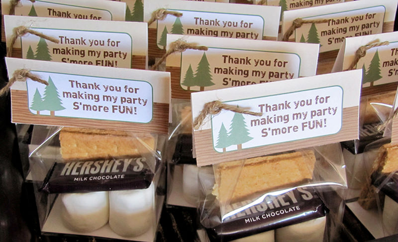 Camping Birthday Party Favors S'mores | Campout Party Theme