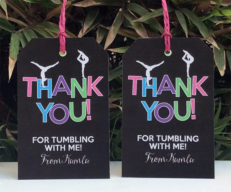 Gymnastics Birthday Party Favor Tags | Editable DIY Templates