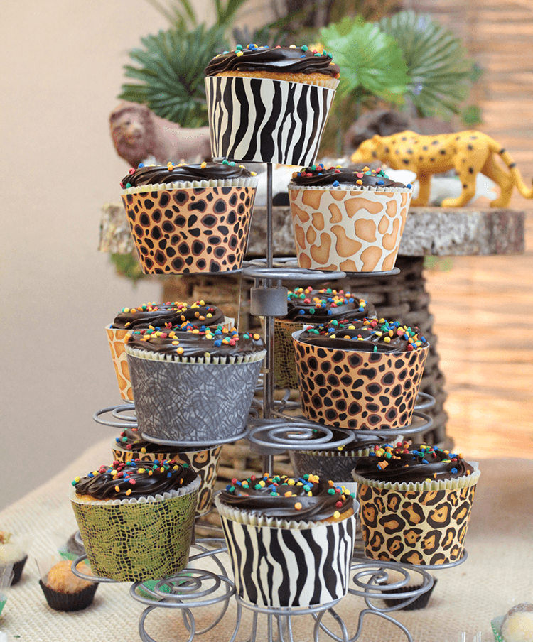 Animal Safari Birthday Party Cupcakes