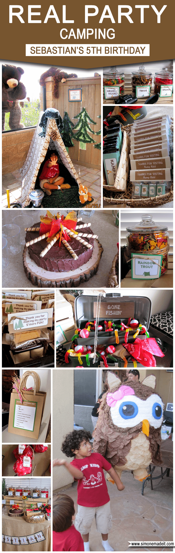 Camping Birthday Party Theme Ideas | Sebastian's 5th Birthday Campout | Camp Birthday Party Ideas & Inspiration