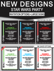 Star Wars Birthday Party Invitations & Signs | New Designs | Editable Star Wars Theme Templates