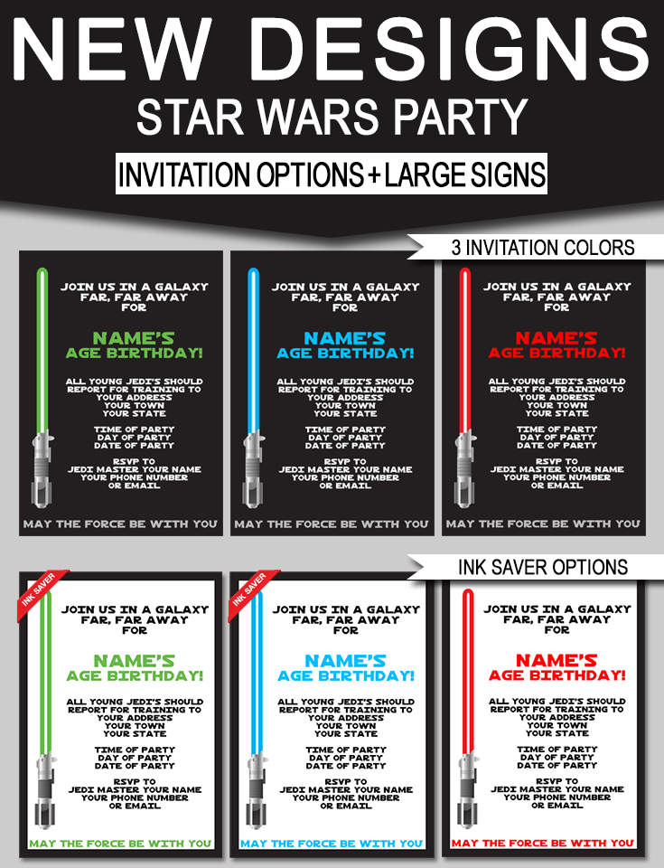 star wars invitation card