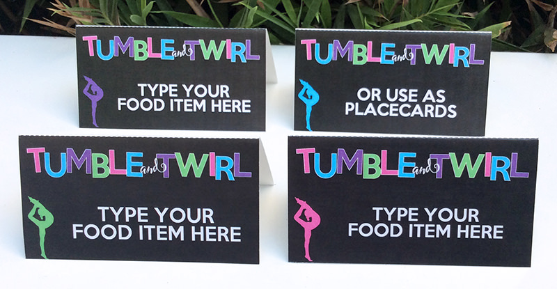 Gymnastics Birthday Party Food Labels | Editable DIY Template