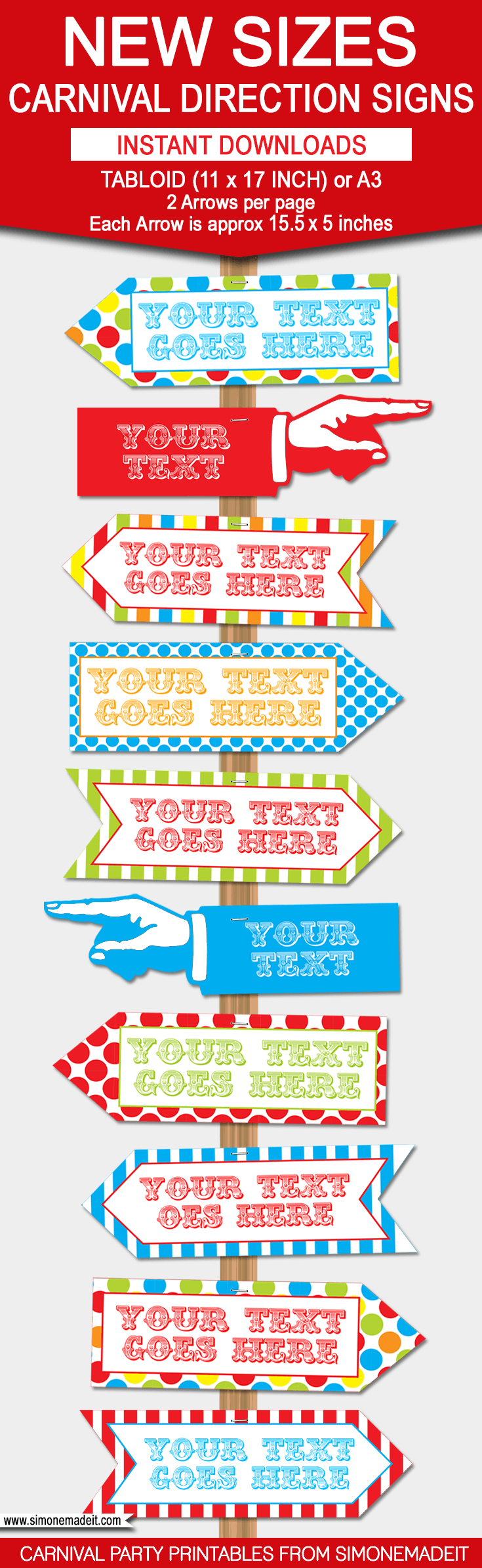 DIY Carnival Directional Sign Carnival Party Circus Party