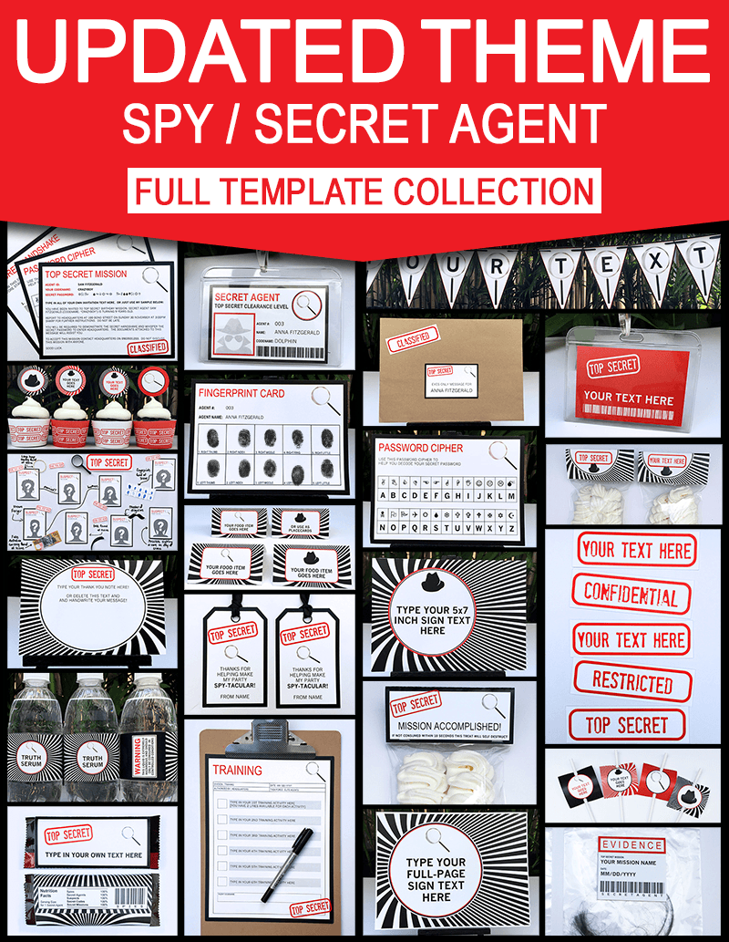 Secret Agent Birthday Party Invitations and Decorations | Spy Party Ideas | Spy Theme Party Printables | James Bond | Secret Codes & Ciphers | Editable templates | INSTANT DOWNLOAD $12.50 via SIMONEmadeit.com