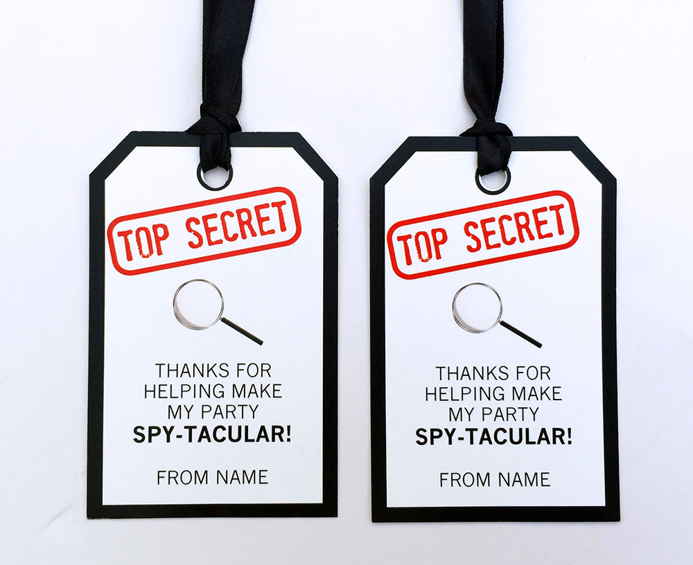 Spy Party Favor Tags  | Secret Agent Party Favors | Editable Template | INSTANT DOWNLOAD via SIMONEmadeit.com