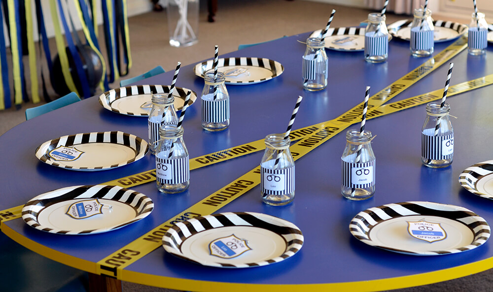 Police Birthday Party Decorations - table setting