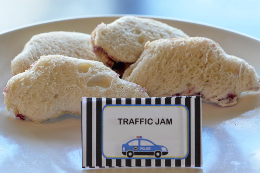 Police Birthday Party Food Ideas - traffic jam sandwiches