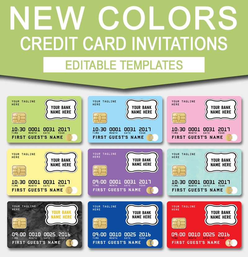 Credit Card Invitation Template | Mall Scavenger Hunt Invites