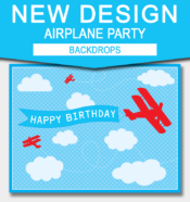 Printable Large Airplane Party Backdrops | Instant Download template