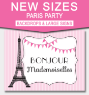Paris Party Signs and Backdrops | DIY Printable templates | INSTANT DOWNLOADS via simonemadeit.com