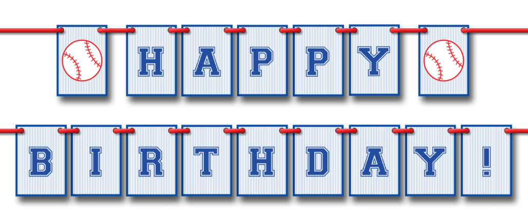 Baseball Happy Birthday Pennant Banner | DIY Template | INSTANT DOWNLOAD via simonemadeit.com