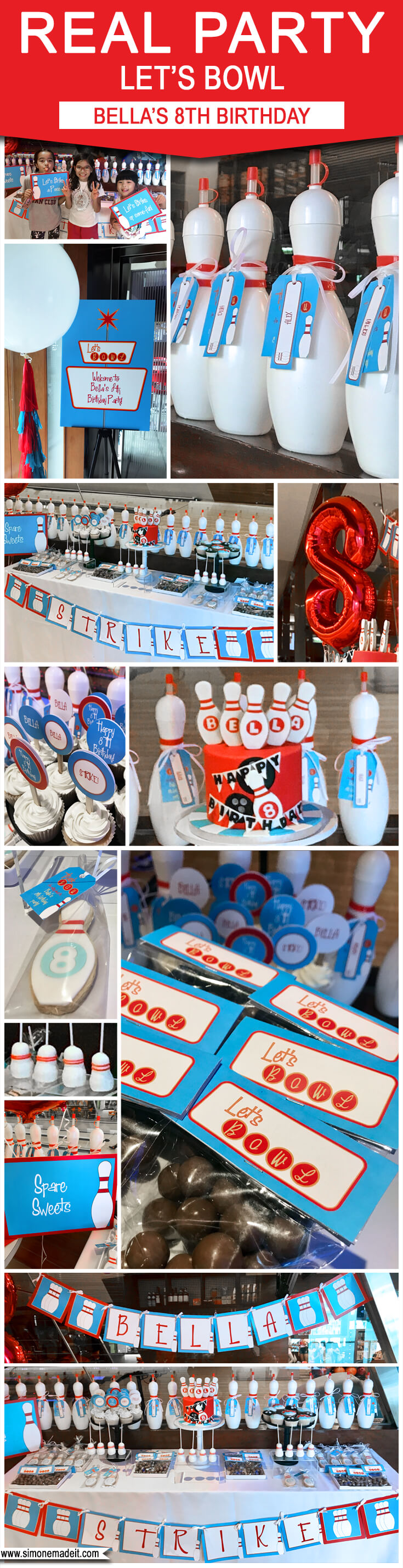 Bowling Birthday Party Ideas & Inspiration - Bella's 8th - Let's Bowl - Bowling Theme Party - Bowling Party Printables