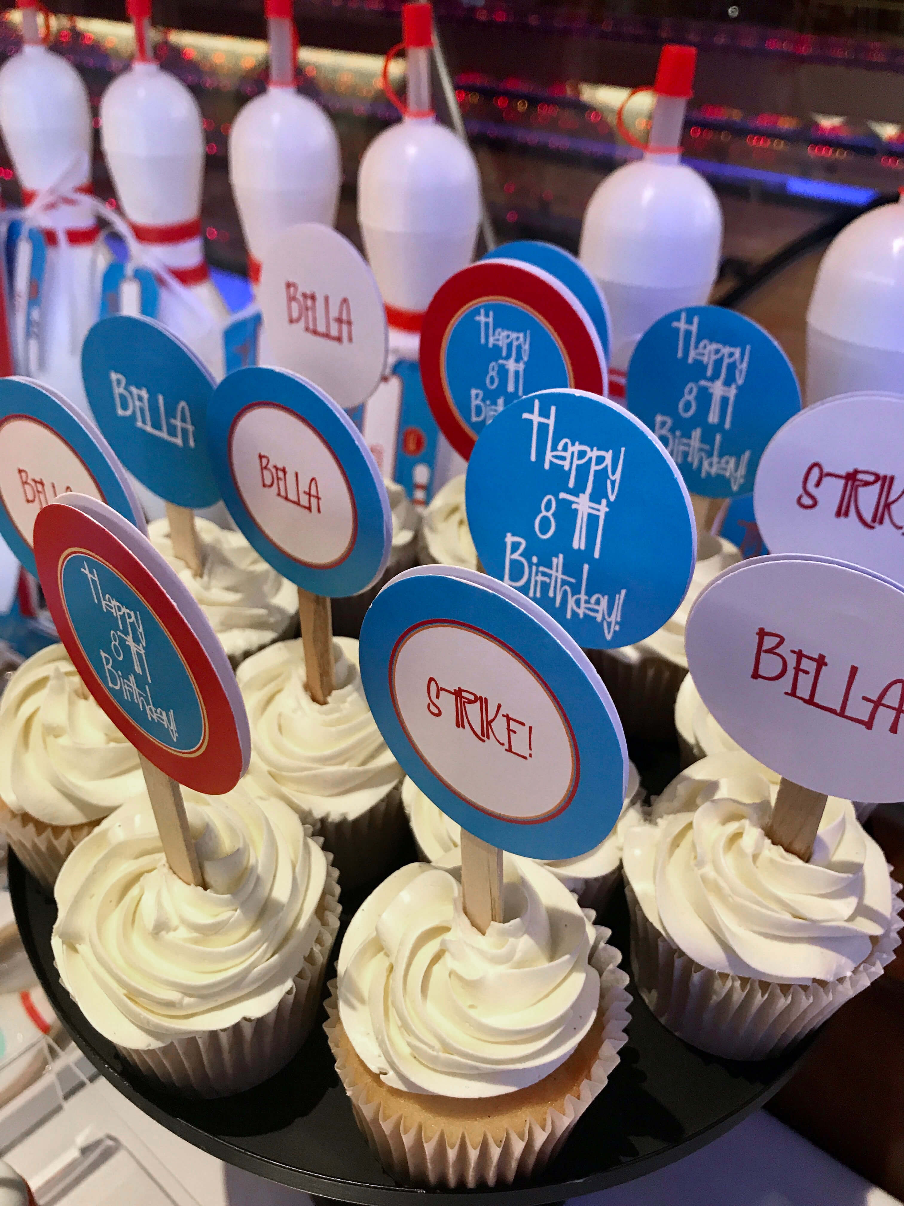 bowling birthday party cupcakes - bowling theme party