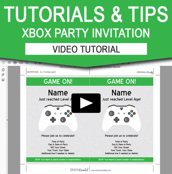 Playstation Birthday Party Printables, Invitations & Decorations