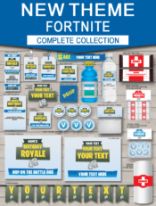 Printable Fortnite Birthday Party Decorations & Invitations | Fortnite Birthday Party Printables | Editable DIY Templates | Medkit, V-Bucks, Supply Drop, Battle Royale, Bandages, Chug Jug, Birthday Royale | INSTANT DOWNLOAD via SIMONEmadeit.com