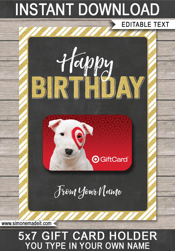 Printable Birthday Gift Card Holder Last Minute Birthday Gift