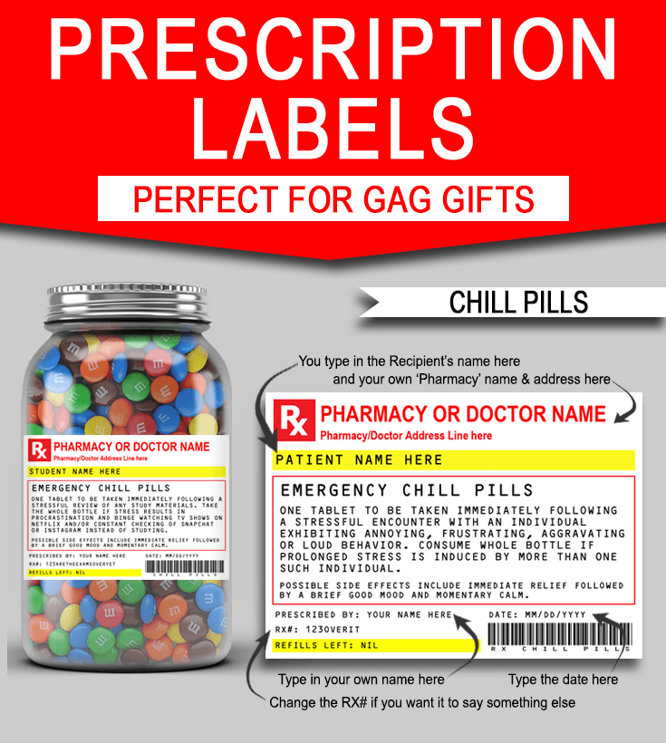 Chill Pill Printable Label That are Declarative | Bates Blog