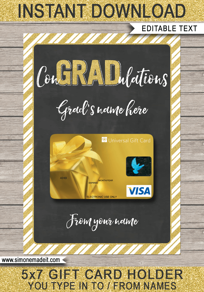 printable graduation gift card holder last minute graduation gift