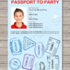 DIY Printable Airplane Passport Invitation Template with Photo | Airplane Theme Birthday Party | Kids Passport Invite | Editable Template | INSTANT DOWNLOAD via simonemadeit.com