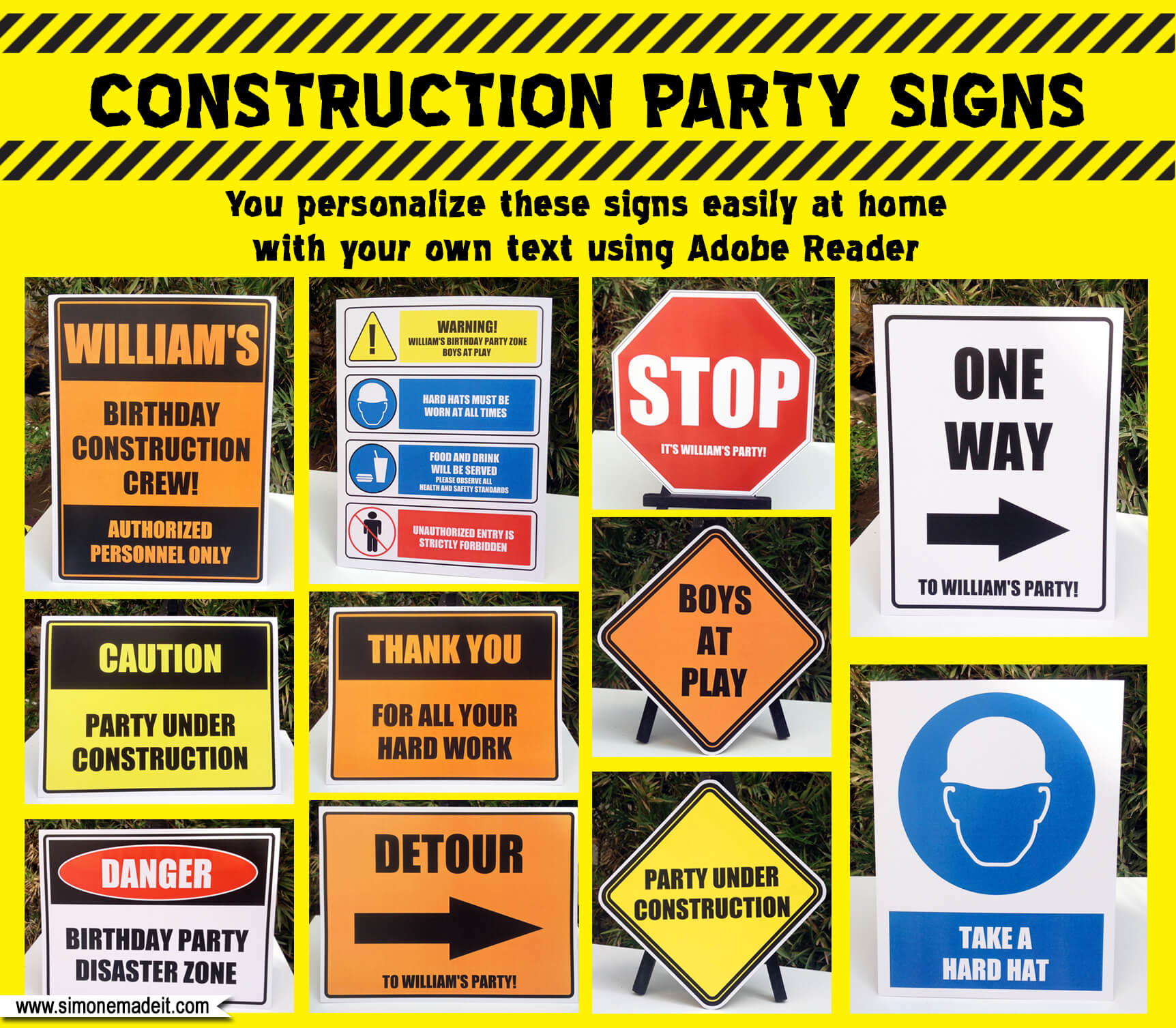 Construction Signs For Kids Party