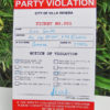 Fake Police Birthday Party Violation Notice Printable Template
