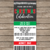 Printable Chalkboard Christmas Celebration Ticket Invitation Template with Editable Text