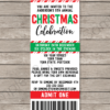 Printable Christmas Celebration Ticket Invite Template with Editable Text