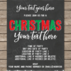 Printable Chalkboard Christmas Invitation Template with Editable Text